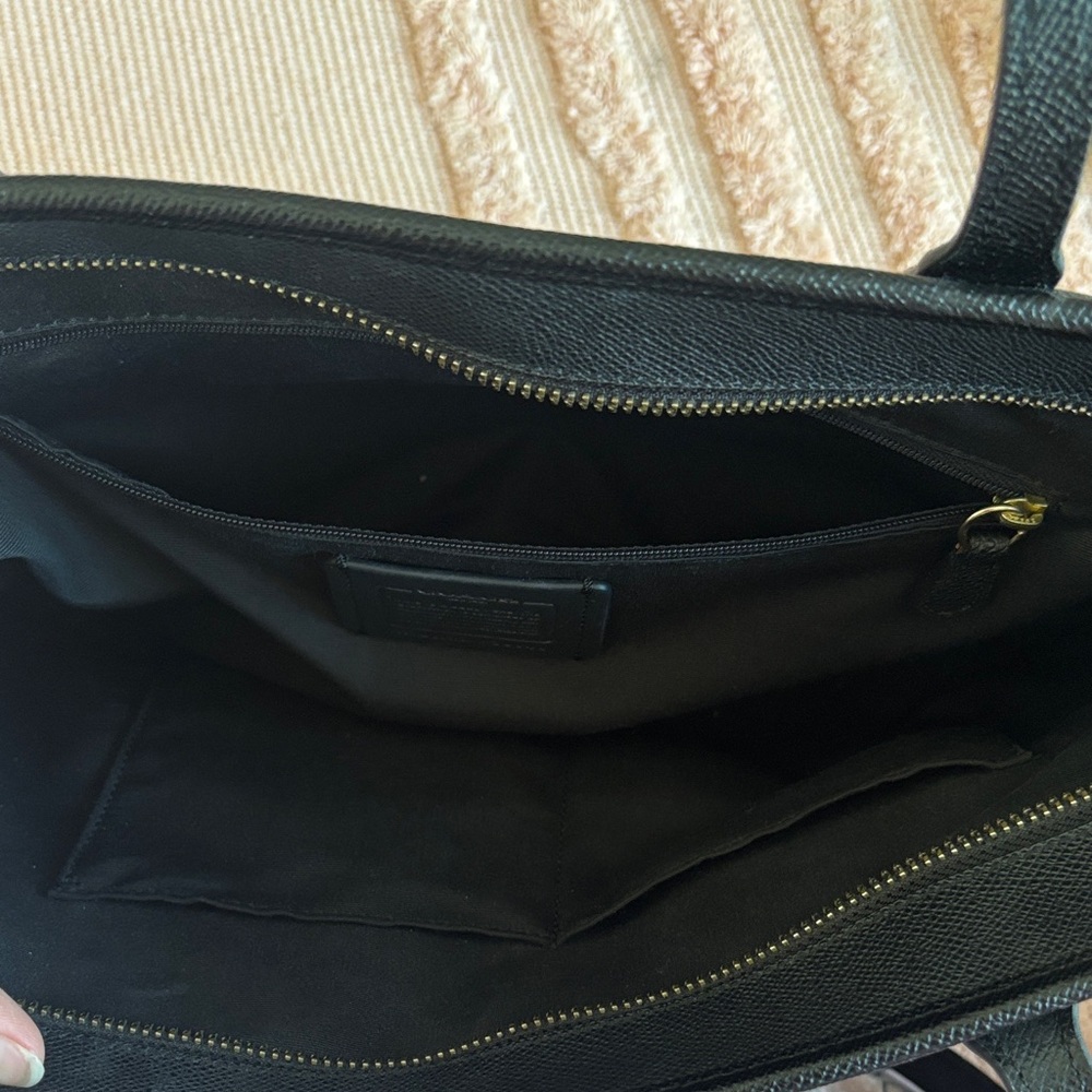 Coach Black Tote with Gold Accents - Picture 6 of 9